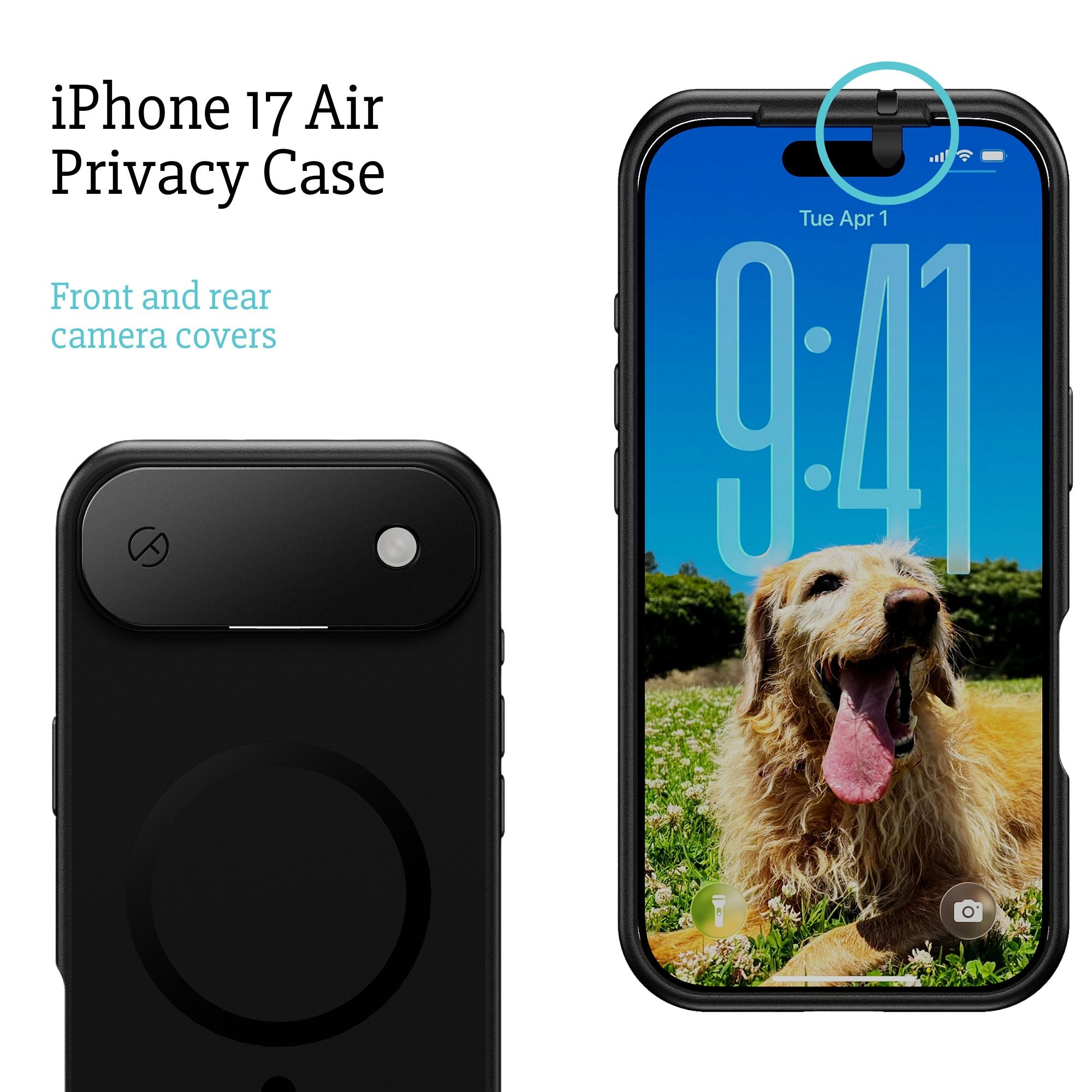 iPhone 17 Air privacy case with camera cover and lens protector – Spy-Fy